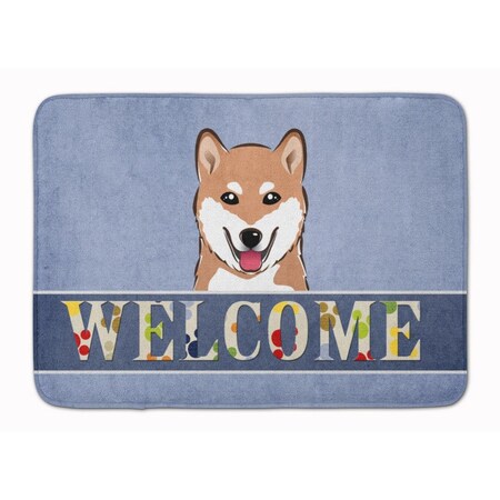 Carolines Treasures Shiba Inu Welcome Machine Washable Memory Foam Mat BB1411RUG
